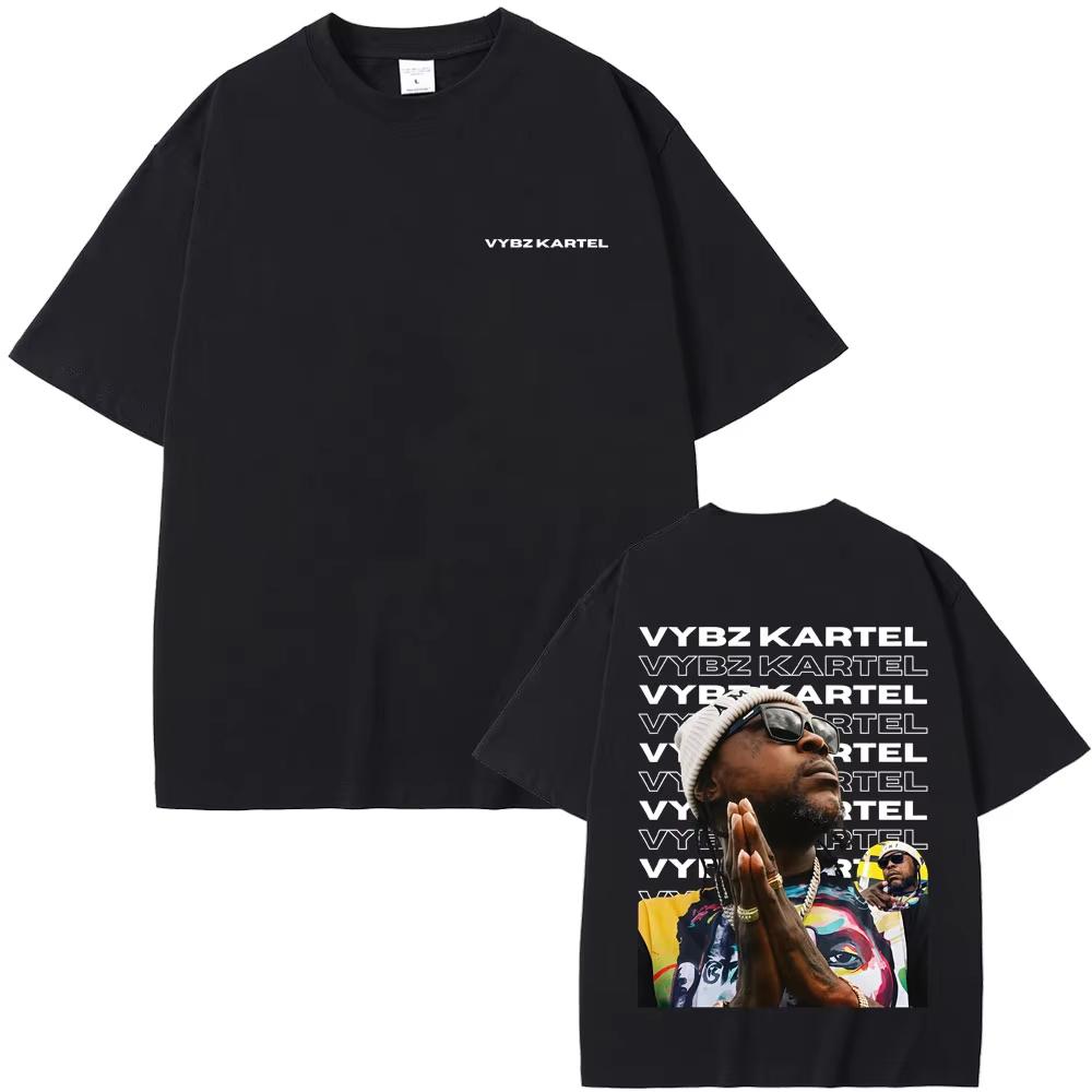 Rapper Vybz Kartel Graphic T-shirts Men Women Hip Hop Fashion Oversized T Shirt Casual Cotton Retro Short Sleeve Tees Streetwear