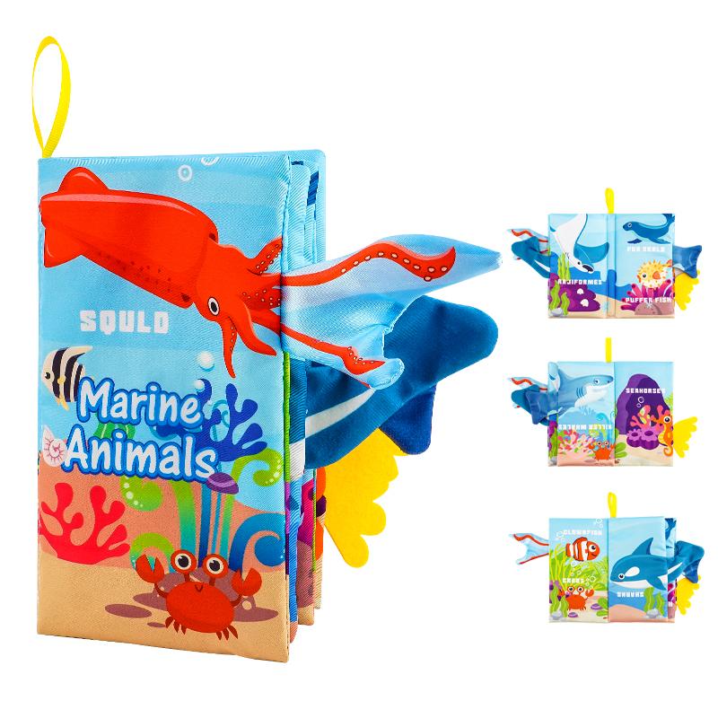 Детские книги игрушки, Детские книги 0-6 месяцев, 3 шт. Тканевые шуршащие мягкие книги с тактильными элементами, Игрушки для младенцев новорожденных 0-3-6-12-18 месяцев