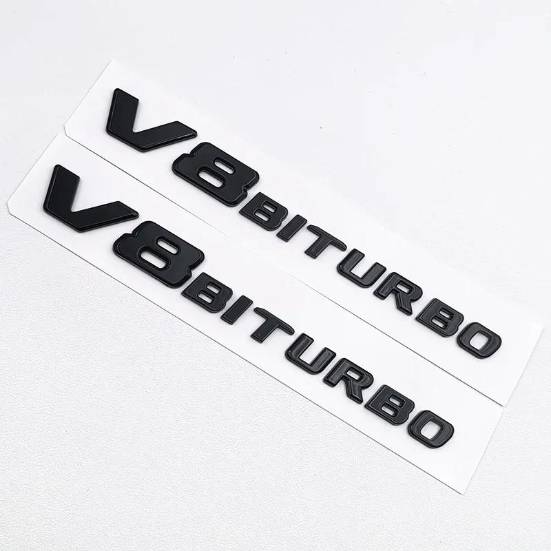 BNXP8 3D ABS Black C63 Logo Letters V8 BITURBO Badge Car Rear Star Sticker Trunk AMG Emblem For Mercedes Benz C63 AMG W205 C205 Class