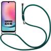 Lanyard Case for Samsung Galaxy A24 - Shockproof Transparent Protection + Night Green Lanyard