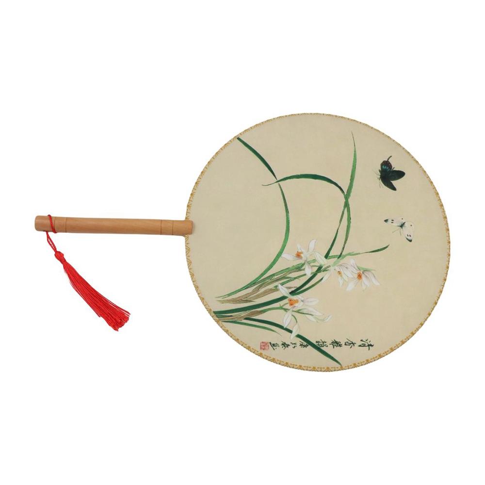 Ручной веер в китайском стиле с цветочным узором, групповой веер для танцевального выступления, веер туань, реквизит для фотографии