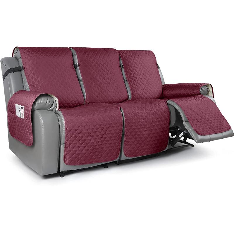 3 Seat Non-Slip Recliner Chair Cover Sofa Slipcover Reversible Pet Cover Protector Couch Cover