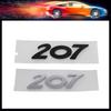3D Premium ABS 207 Letters for 207 Car Fender Trunk Rear Bonnet Decal Emblem Badge Sticker