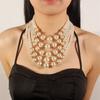 Imitation Pearl Exaggerated Women's Fashion Short Necklace Multi-layer Necklaces with Earrings GZW