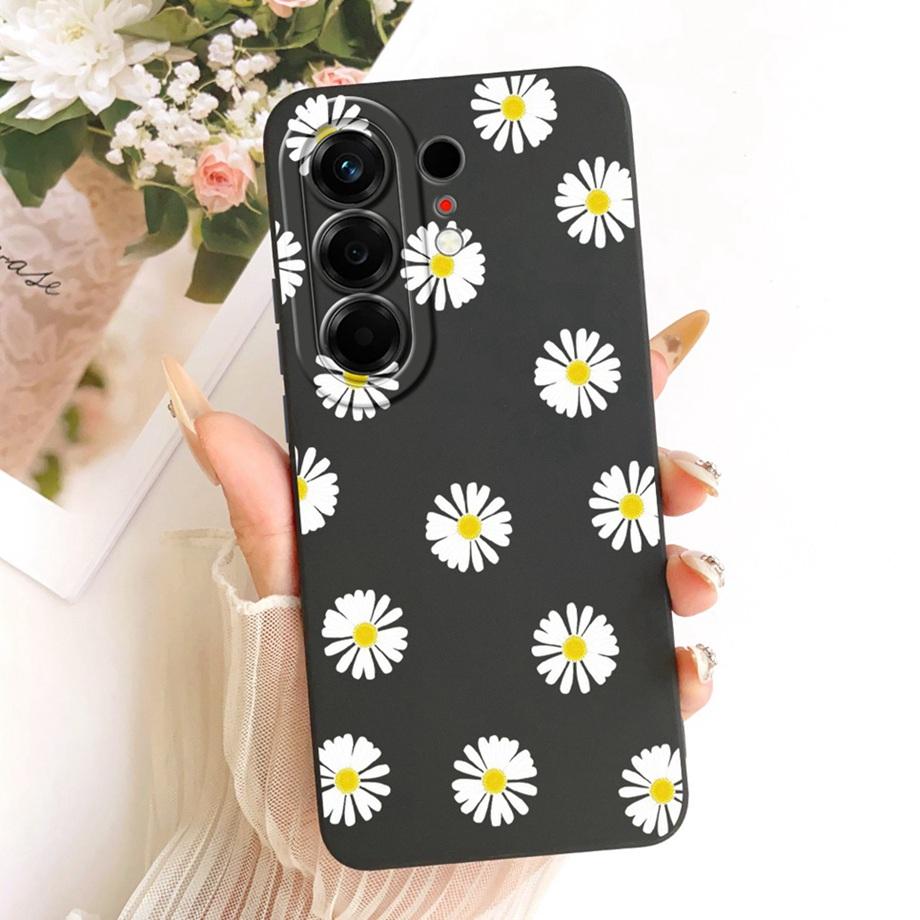 Чехол для телефона Tecno Camon 50 4G CN5 Цветочный Ромашка Эстетика Лунная Ночь Бант Узор Funda Мягкий Матовый Силикон Задняя Крышка Canom50