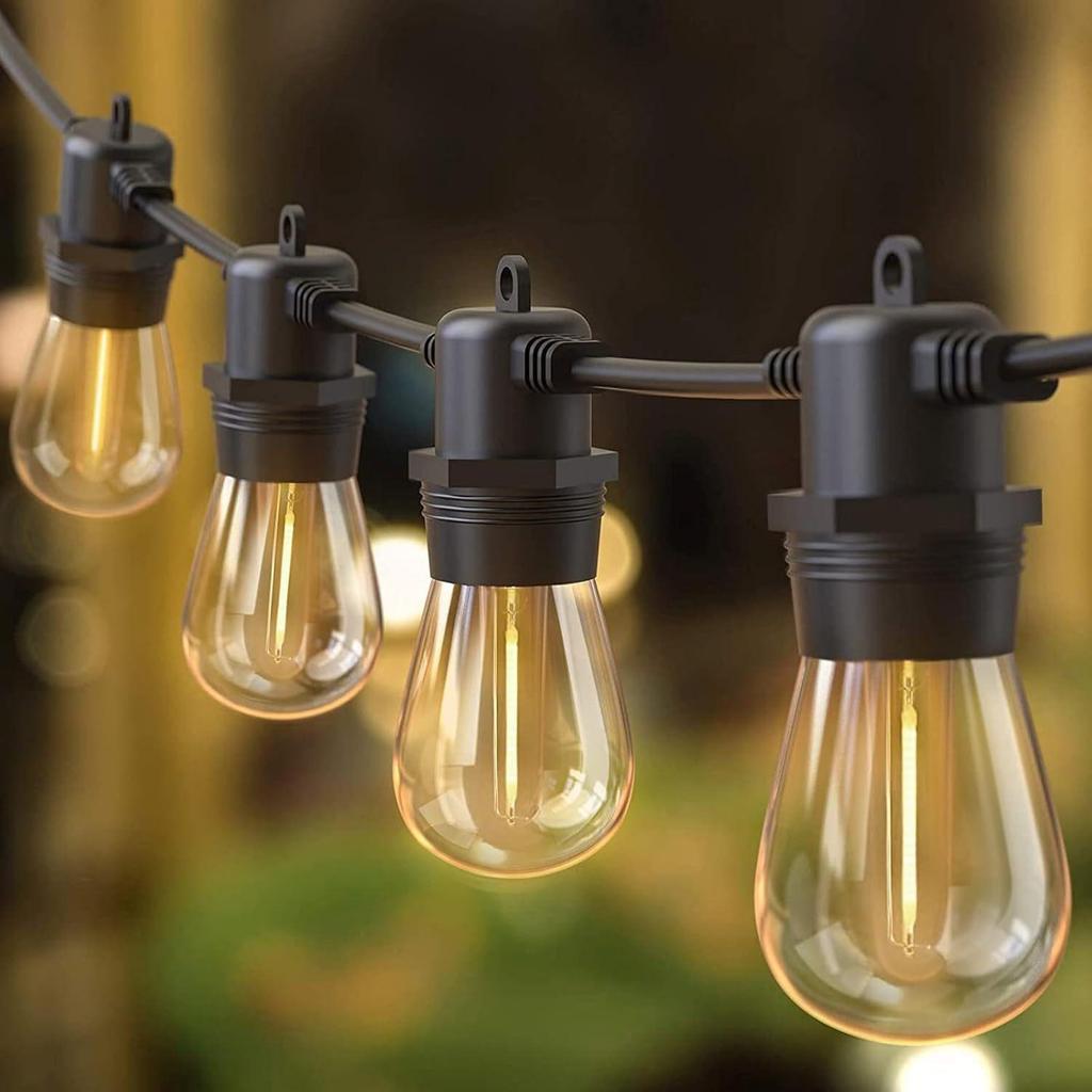 Водонепроницаемая светодиодная гирлянда с лампами Эдисона и пультом дистанционного управления - Декоративная нить с лампами-глобусами для патио, палатки, кемпинга и праздников