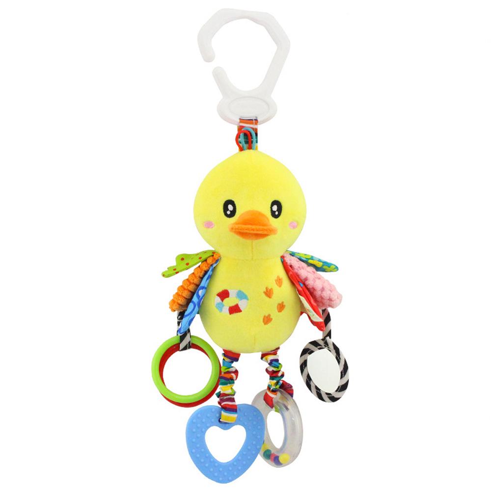 Cartoon Baby Stroller Hanging Rattles Newborn Mobile Rabbit Teether Appease Plush Toy Rubber Rings