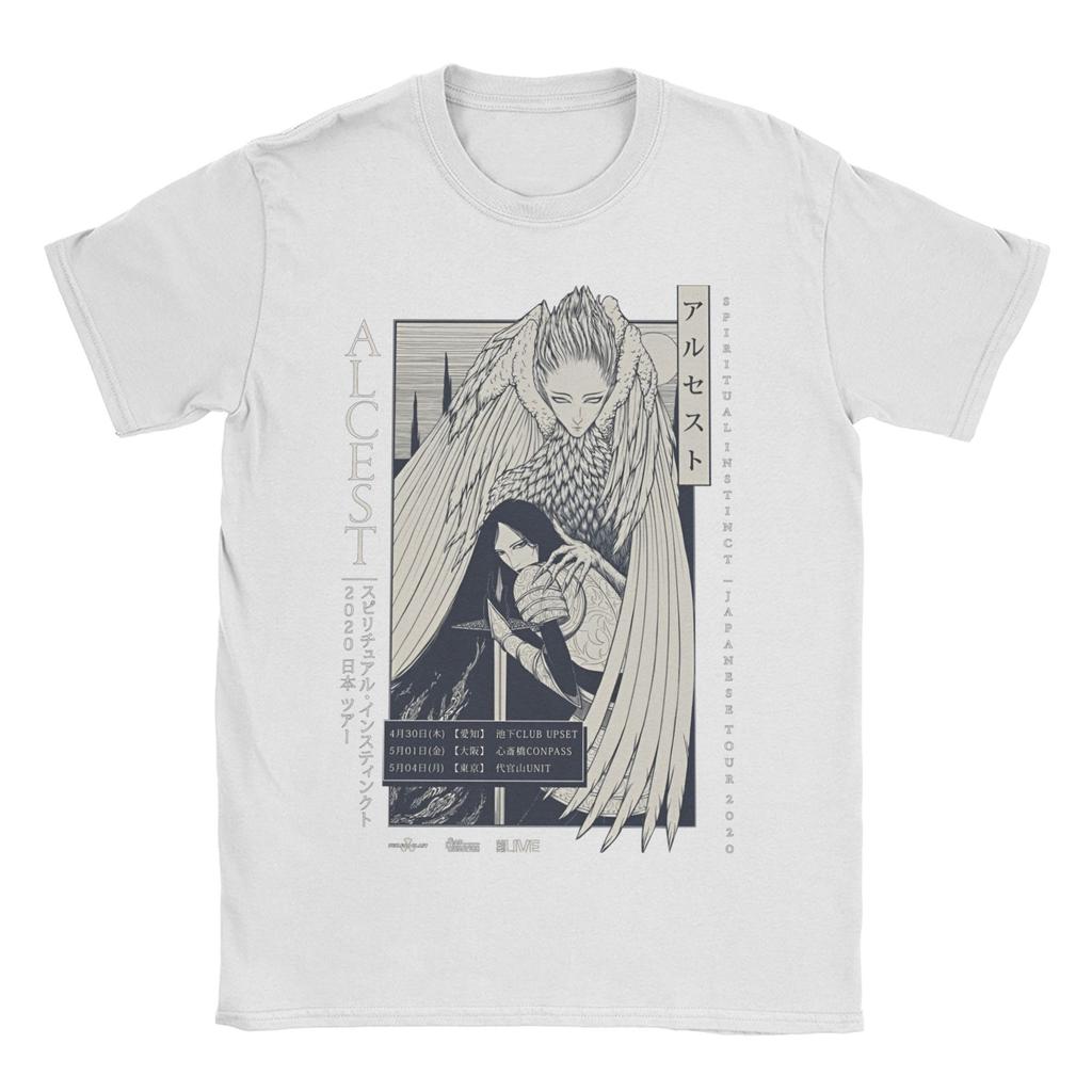 Мужская футболка Французская группа ALCEST Новинка Хлопковые футболки с коротким рукавом Музыкальная футболка Круглый вырез Одежда Идея подарка