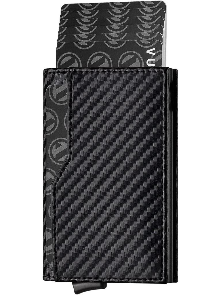 Мужской кошелек из натуральной кожи с RFID-защитой от кражи, металлический держатель для карт - европейский и американский дизайн с алюминиевым сплавом