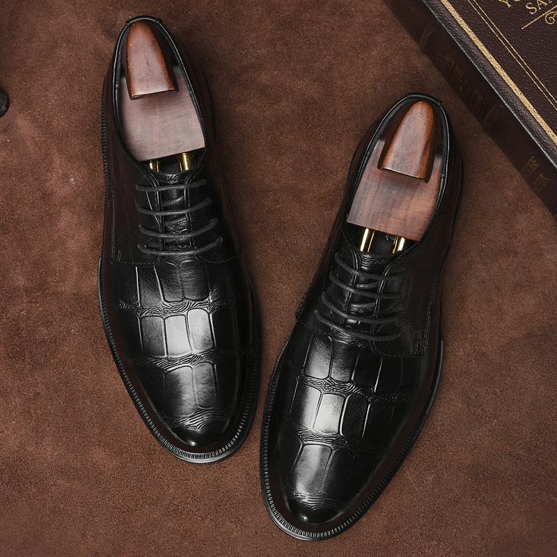 Classic Men's Genuine Leather Shoes Business Fashion Casual Shoes Office Banquet Dress Shoes Men's Outdoor Retro Hiking Shoes