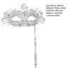 Fancy Party Masque Metal Masque with Handheld Stick Half Face Venetian Masque with Rhinestones for Women Men Prom Ball Mardi Gras Masquerade