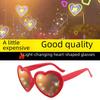 Heart Effect Night Glasses - Trendy Romantic Peach Heart Sunglasses for Women