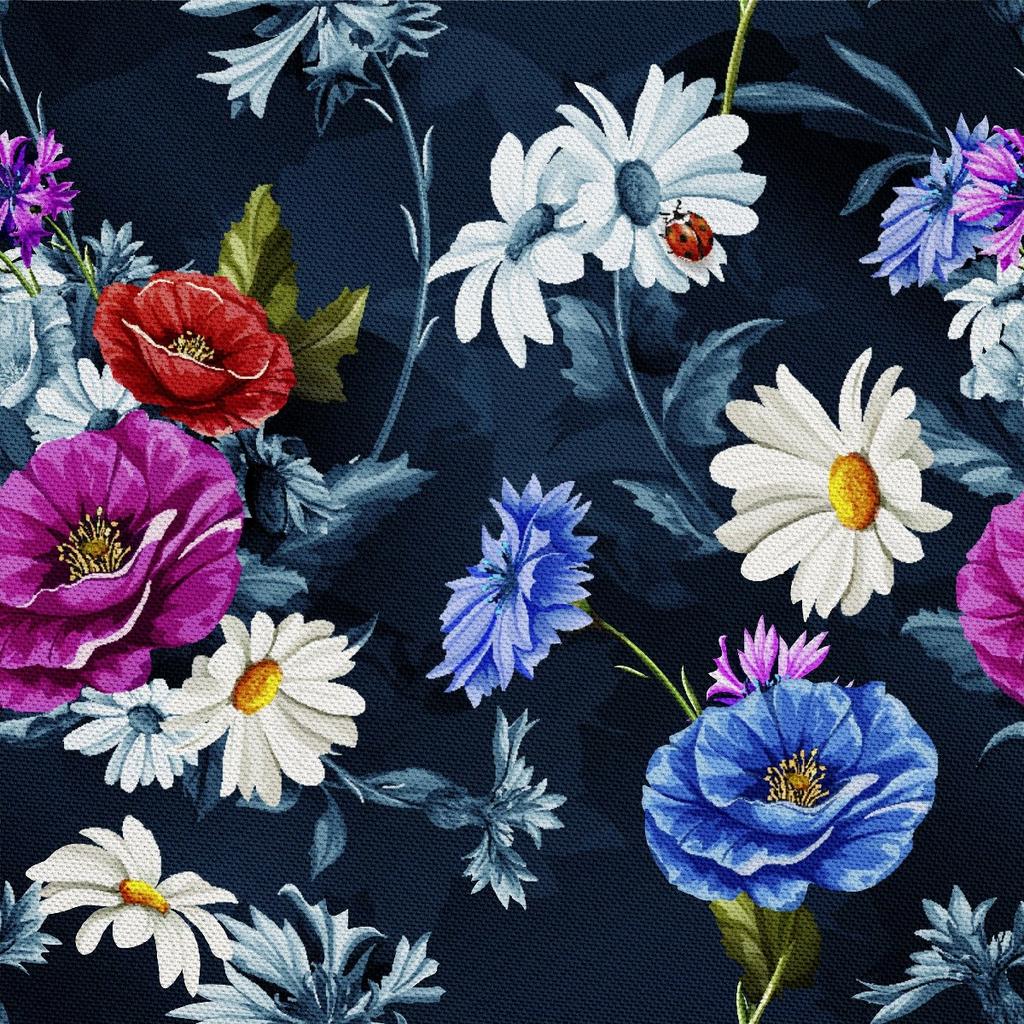 Outdoor Dekostoffe Oxford - Motiv Wildblumen Auf Dunklem I Dx463