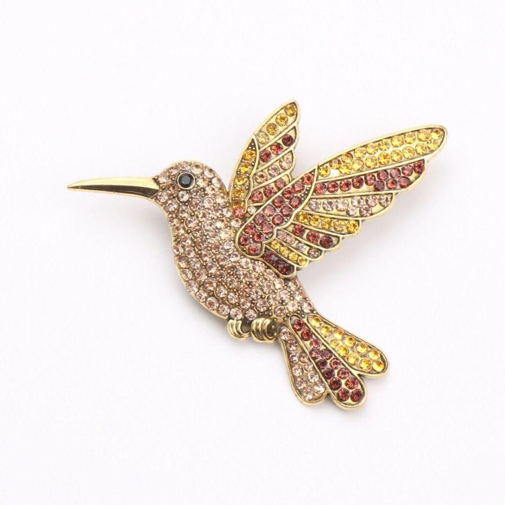 Elegant Hummingbird Brooches Sparkling Rhinestone Brooches Fashion Animal Brooches Prom