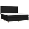 3131843 vidaXL Lit à sommier tapissier avec matelas Noir 160x200 cm Tissu