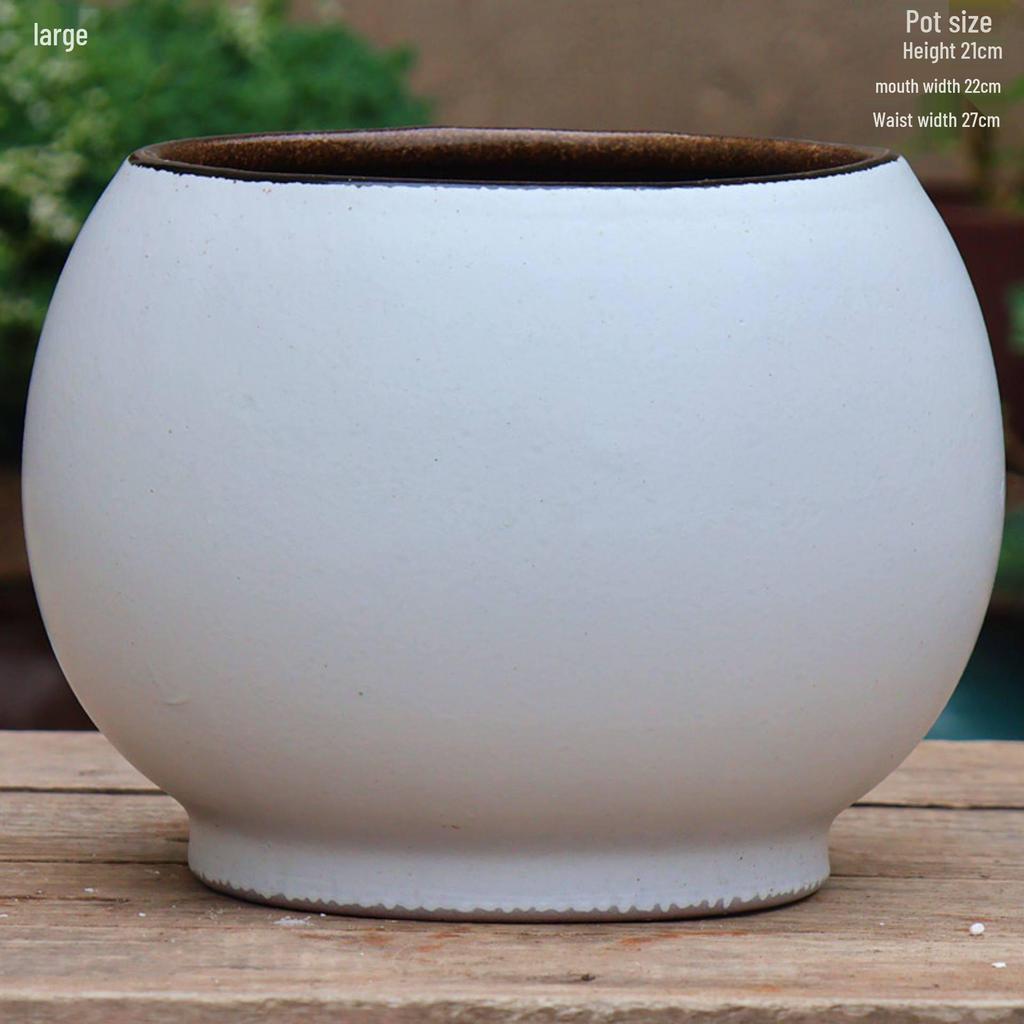 Retro Coarse Pottery Succulent Bonsai Floor Pot for Indoor Plants