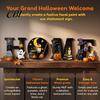 Fireplace Hanging Ornaments Halloween HOME Letter Wall Ornament, Wooden Festive Decor with Ghost Skull Cute Black Cat Sign Pumpkin Bat Elements