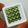 24 PCS Natural Green Sapphire Gemstone   Lot 5 MM Round Diamond Cut