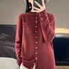 Spring and Autumn Women's Plus Size Loose Knit Sweater Cashmere Sweater Women's O-neck Cardigan Loose Long-sleeved Sweater Top