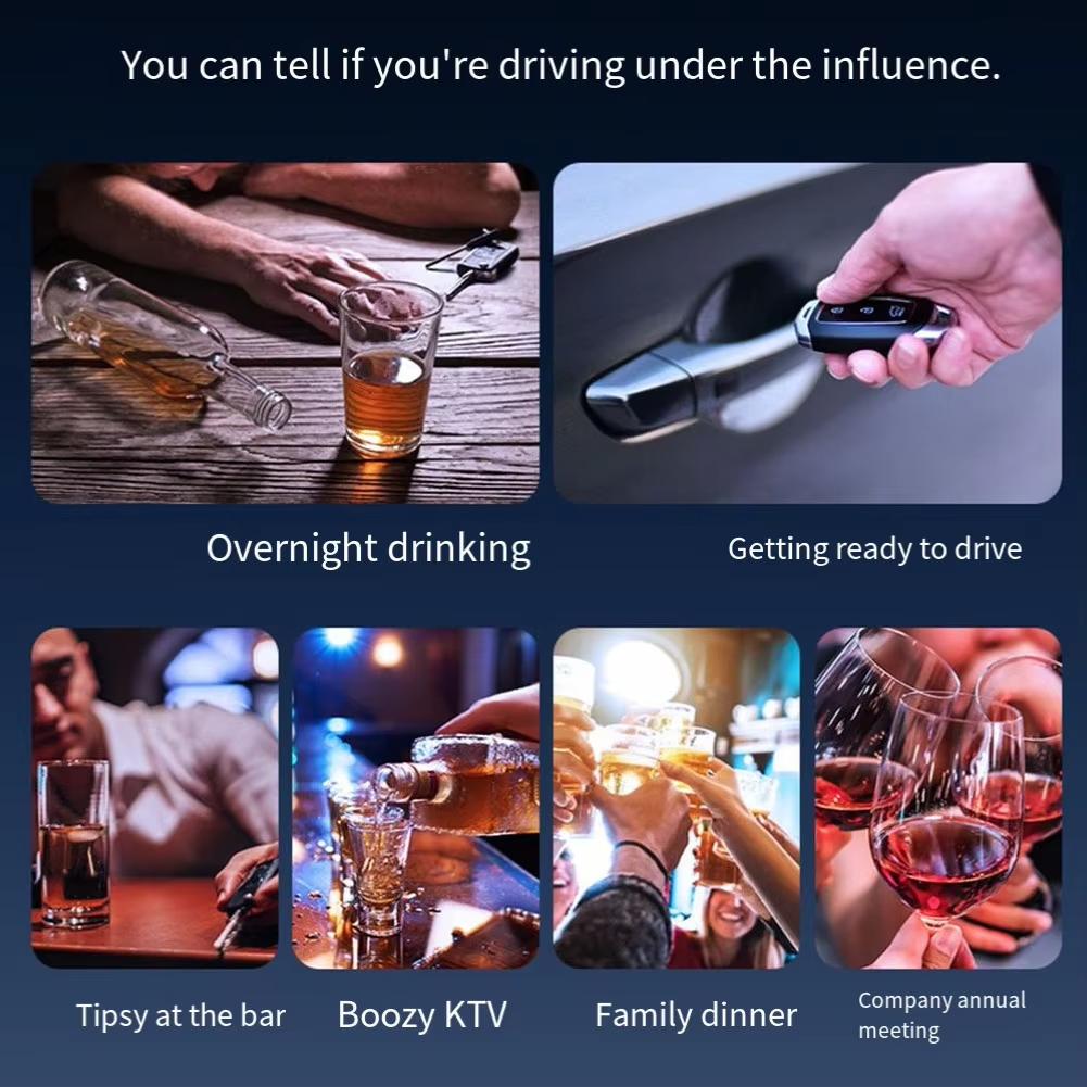 Алкотестер + Временная парковочная табличка с номером + Стеклобой + Дыхательный электронный цифровой алкотестер с выдуванием + Портативный детектор алкоголя + Светодиодный дисплей
