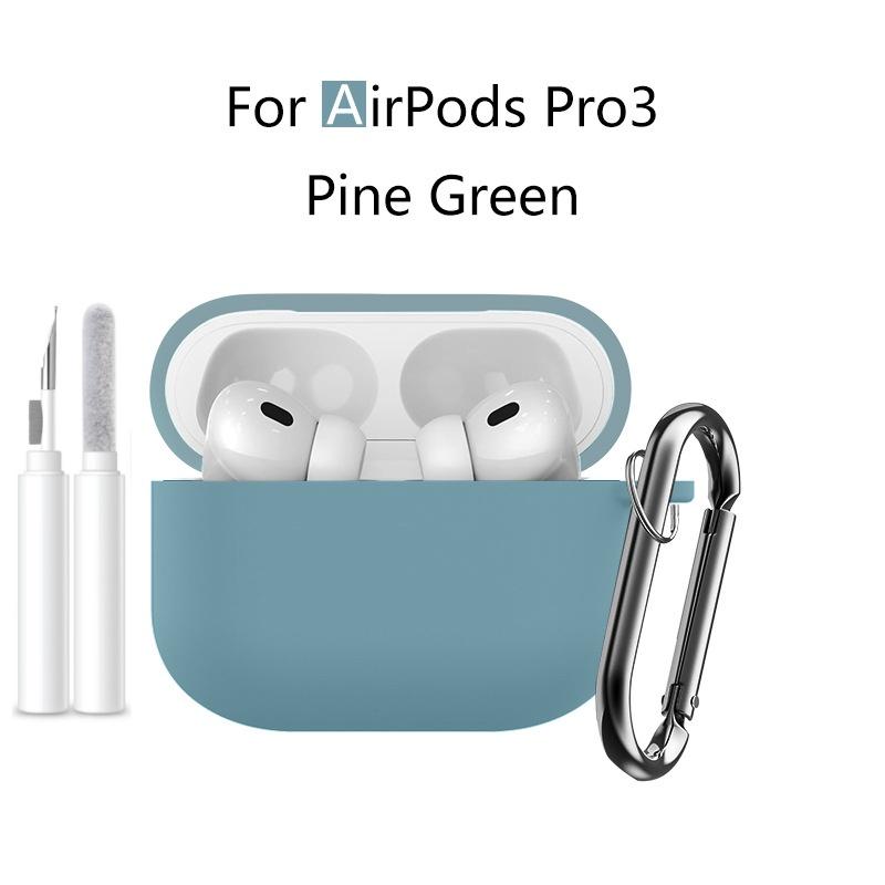 Новый 2025 Чехол для Apple Airpods Pro 3 Мягкий силиконовый Полная защитная крышка с чистящим набором и брелком для чехла Airpods Pro 3