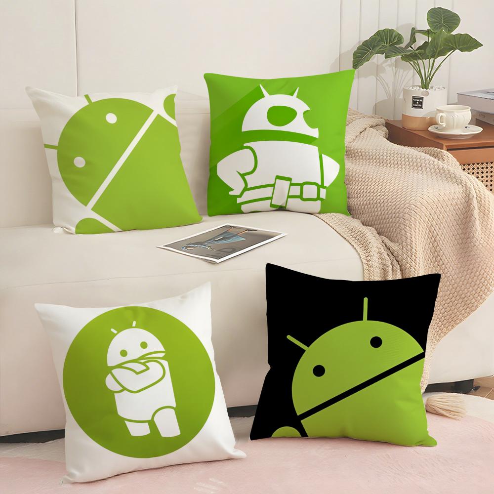 Cool AAndroid Cushion Cover Short plush Doublesided Print Square Throw Pillow Covers Sofa Home Cushion Decor