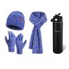 Christmas Hat, Scarf, Gloves, Water Cup Four-piece Set, Winter Velvet Warm Knitted Hat, New Year's Gift Box.