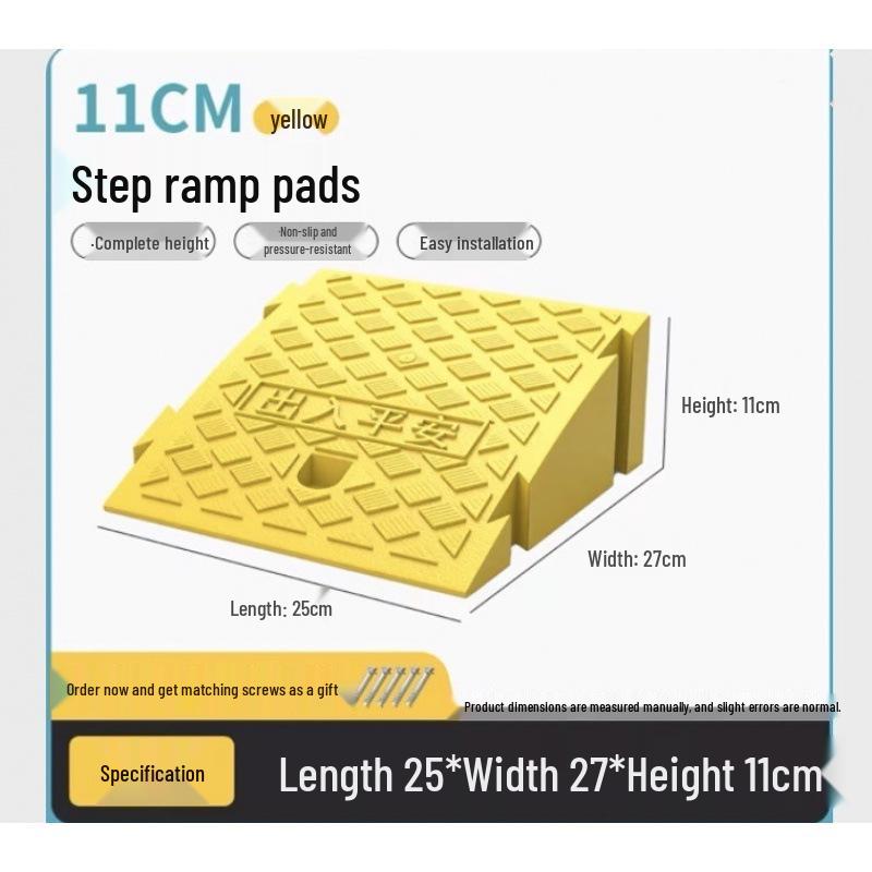 Uphill Step Mat: Plastic Slope Curb Car Sill and Speed Bump
