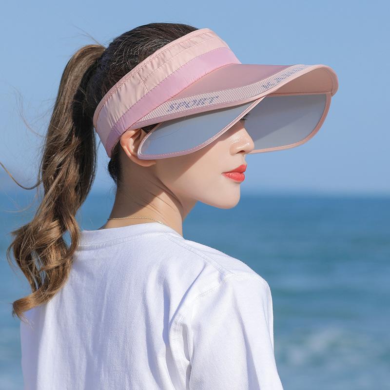 Женская велосипедная дышащая солнцезащитная шляпа с козырьком, женская масштабируемая козырек, пустая верхняя часть, широкие поля, бейсболка, уличные пляжные шляпы с защитой от УФ-излучения