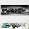 Черно-белые животные, африканские слоны, семья, холст, живопись, постеры и принты для современной гостиной, стены, домашний декор, без рамки, без рамки