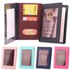 Transparent Window ID Card Ticket Holder PU Leather Business Credit Card Case