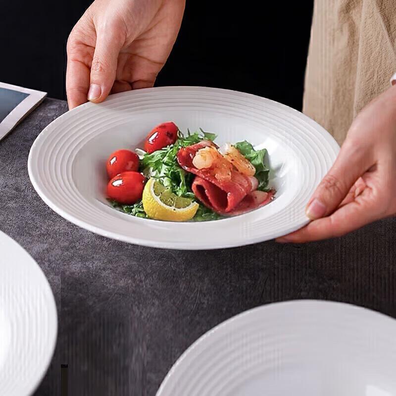 Jieyachie Household White Ceramic Plates