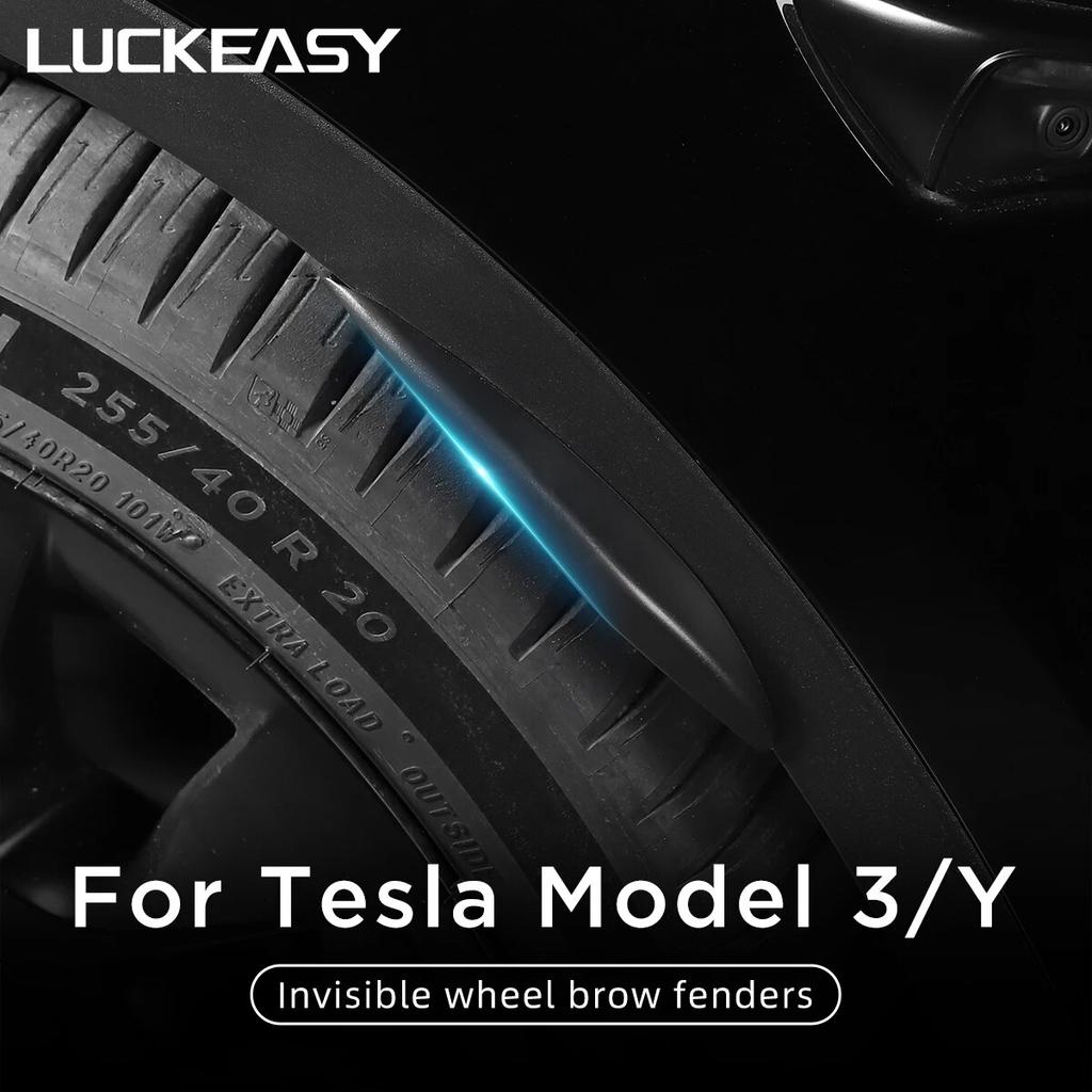 LUCKEASY For Tesla Model 3 -2023 Car Mudflaps Model Y Mud Flaps Car Exterior Accessories Front Rear Fender Protective Fender