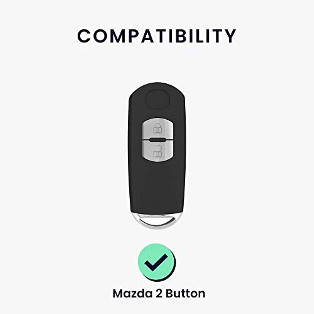 Чехол для автомобильного ключа, совместимый с автомобильным ключом Mazda 2-кнопочный Keyless Go — силиконовый чехол для ключа — белое золото