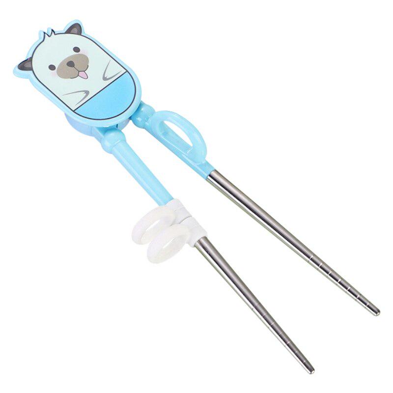 Мультяшные пластиковые простые в использовании тренировочные палочки для еды с силиконовым кольцом на палец для малышей, детей, взрослых и начинающих