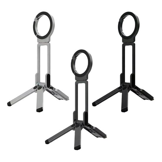 Magnetic Travel Phone Holder Portable Rotating Clip for Backpack & Selfie 5-in-1 Mode Foldable Phone Stand for Vlogging Live Streaming Adventure