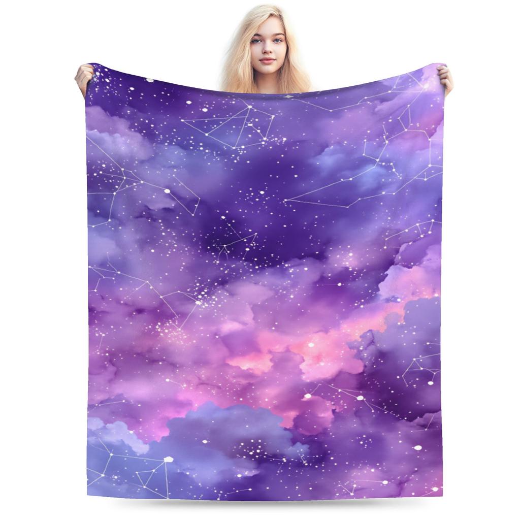 Galaxy Sunglasses Flannel Blanket Winter Soft Durable Throw Blanket for Girls Boys Chair Graphic Bedspread Sofa Bed Cover