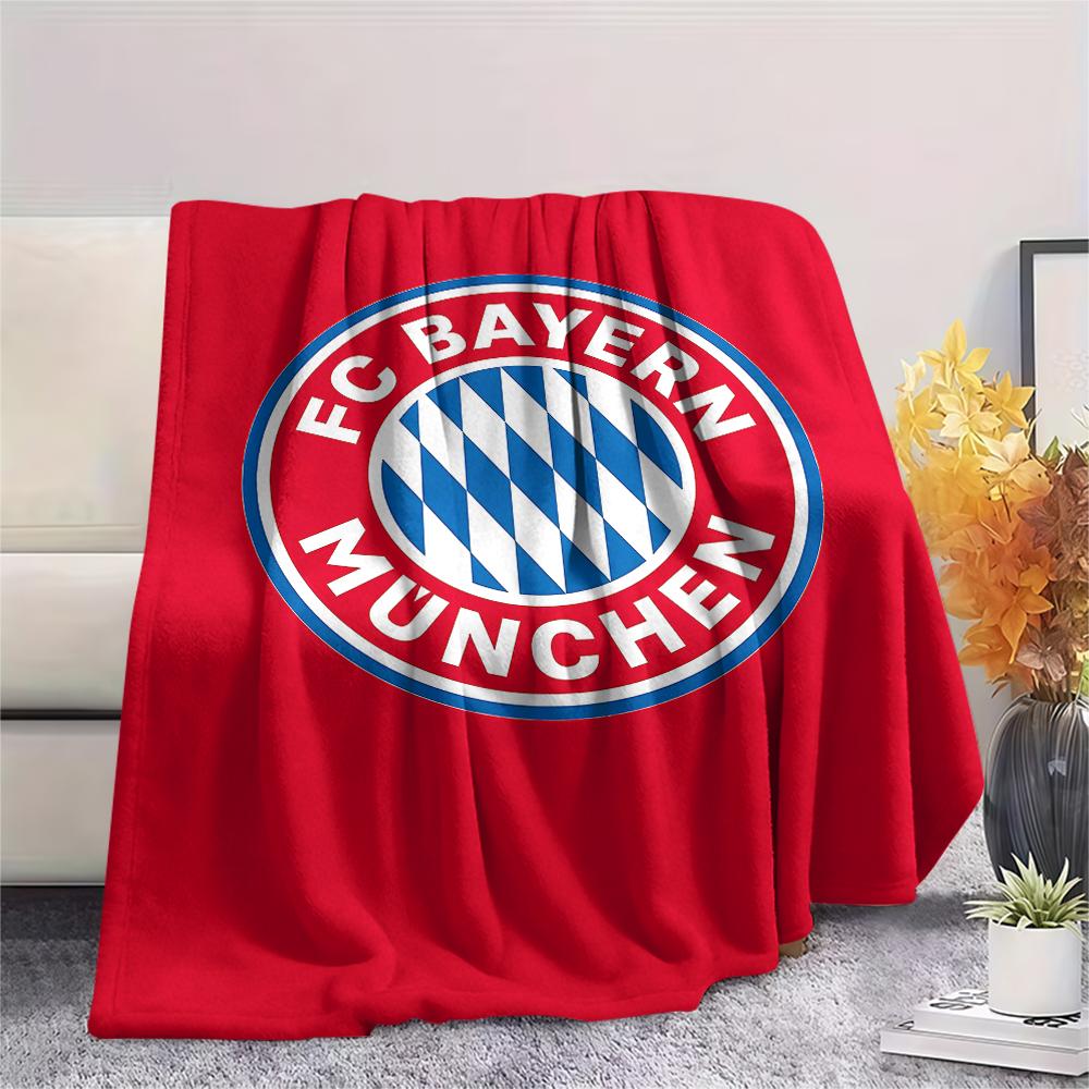 1 шт. Фланелевое одеяло с принтом ФК «Бавария Мюнхен», Высококачественное, для всех сезонов, Декор для дома, Тепло и уют, Идеально для рождественских подарков