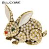 Cute Rhinestone Rabbit Brooch Winter Fashion Animal Pin Zodiac Accessories New Year Decoration High Quality
