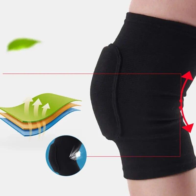 Пара эластичных наколенников из губки, спортивные защитные приспособления для волейбола, футбола, танцев, йоги, тенниса, бега, езды на велосипеде, тренировок, скалолазания