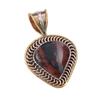Natural Mahogany Obsidian 925 Sterling Silver Jewelry TwoTone Pendant 1.50" y0b81