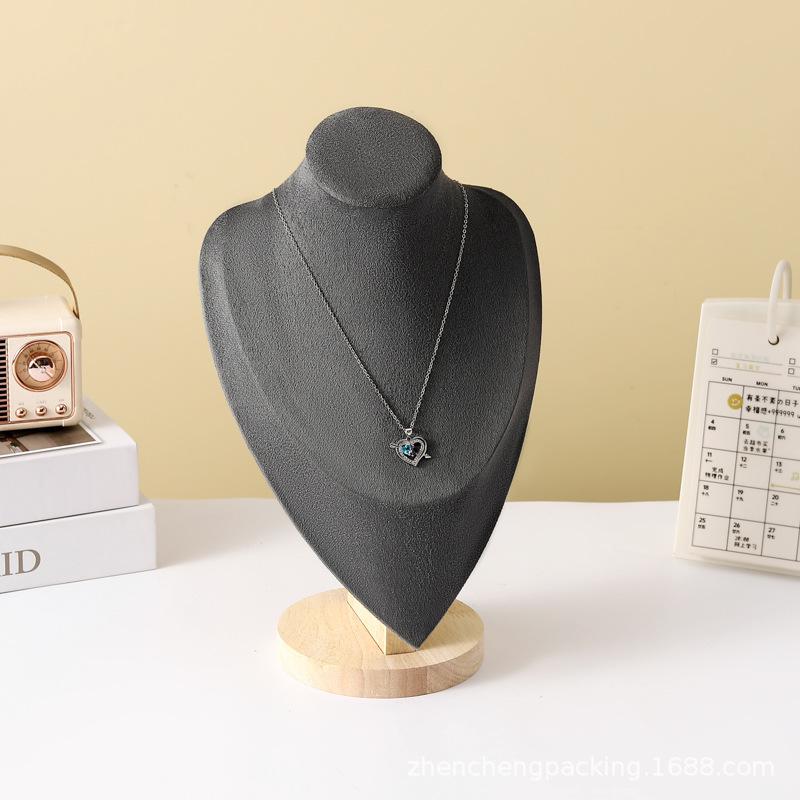 Подставка-манекен для портрета из массива дерева, стойка для демонстрации кулонов на шею, кулон, манекен для шеи, ювелирные изделия
