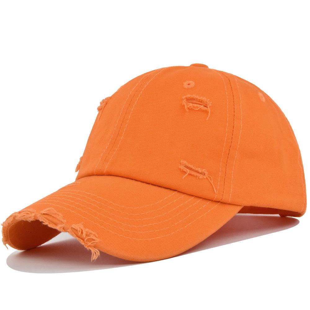 Baseball Cap Snapback Hat Pure baseball cap Water washing Hole Spring Autumn Cap Hip Hop Fitted Cap For Men Women