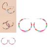 European American C-shaped Rainbow Acrylic Earrings Vibrant Alloy Jewelry
