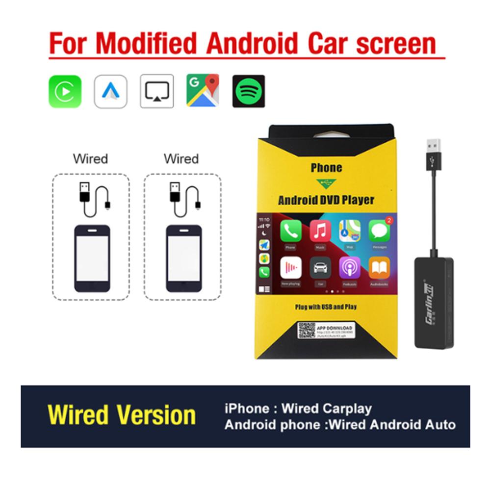 Беспроводной автомобильный адаптер Android Carplay для автомобиля Netflix YouTube Google Ai Box Автомобильный мультимедийный видеобокс Bluetooth-совместимый донгл