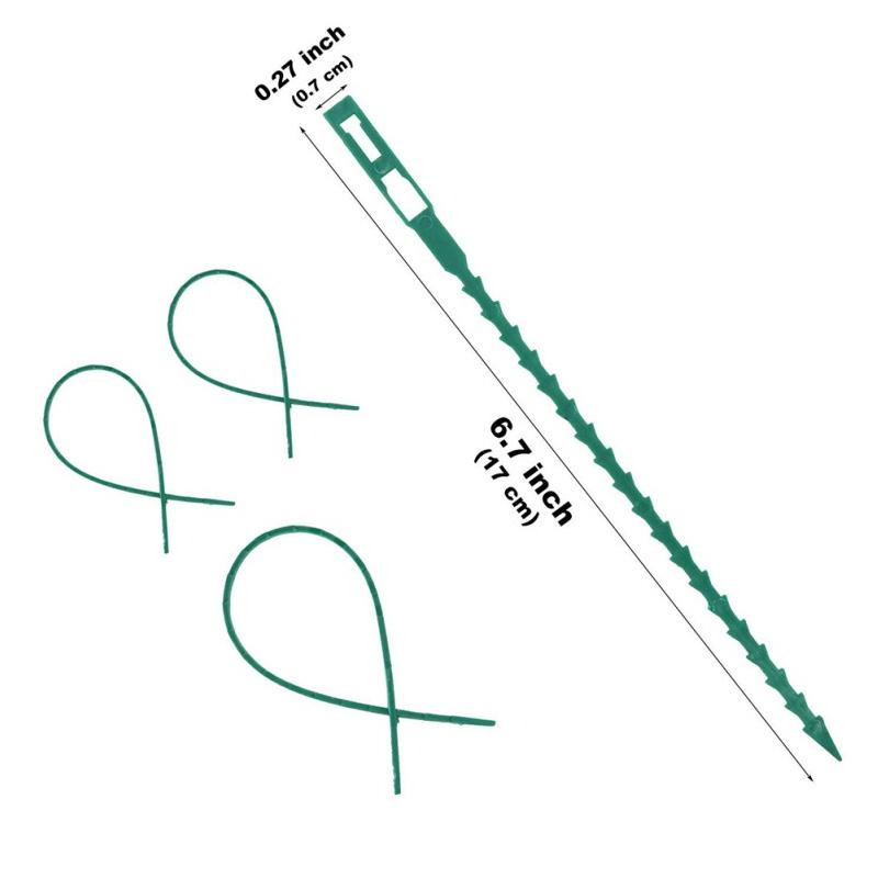 50Pcs Adjustable Plant Cable Ties Reusable Plastic Cable Ties for Grape Tree Climbing Support 17*0.8cm Garden Care Tool