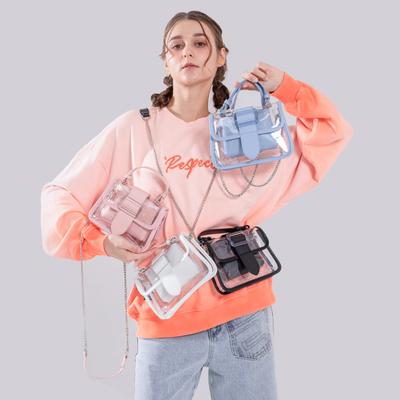 Летняя прозрачная сумка Женская гелевая сумка Мини-портативная маленькая сумка Сумка на цепочке Сумка через плечо