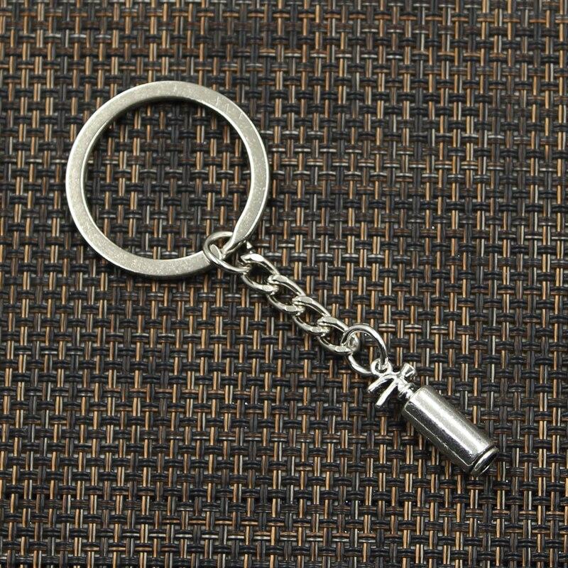 Fashion 30mm Key Ring Metal Key Chain Keychain Jewelry Antique Bronze Fire Extinguisher Fireman 23x6x6mm Pendant