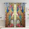 Peacock Flower Curtains For The Bedroom Animal Drapes In Living Room Curtin For Window Home Decor High Shading (70 %-90 %)2 Panel