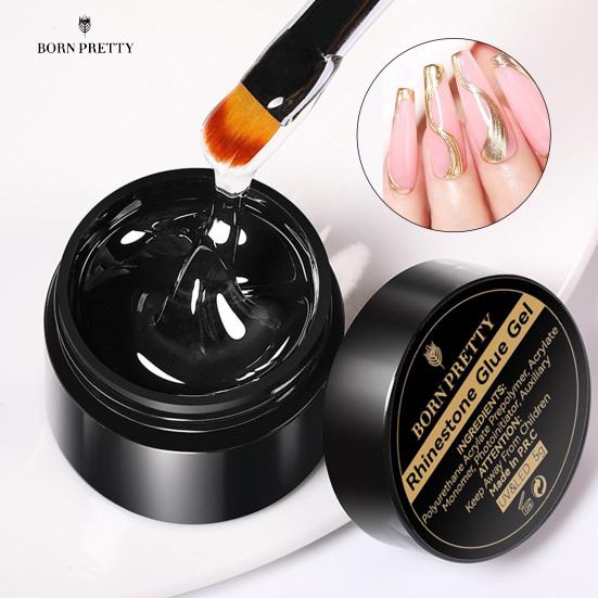 5 г Клей для дизайна ногтей Сильные ингредиенты Быстросохнущий Липкость Безопасный длительный эффект Паста для ювелирных изделий Протирание Бесплатно Стразы Ювелирные изделия Клей для дизайна ногтей